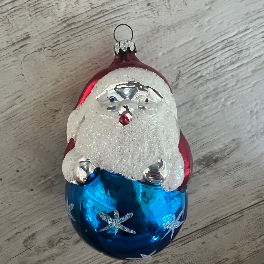 Vintage West Germany Mercury Glass Santa Claus